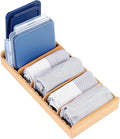 KitchenEdge Bamboo Kitchen Towel and Food-Storage Organizer, Perfect for Kitchen Drawers, Cabinets, Pantry, 5 Adjustable Wall Inserts, Organize & Store Plastic Food Containers