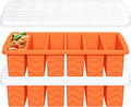 1/2 Cup Silicone Freezer Molds with Lid, 2-Pack Silicone Freezer Trays for Soup, Sauce & Broth – Meal Prep Containers, Large Ice Cube Tray, Oven & Dishwasher Safe