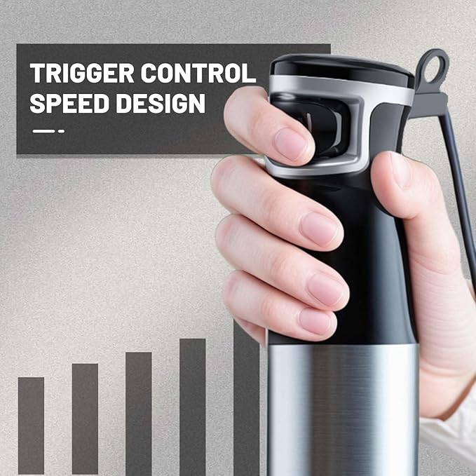 Immersion Blender handheld Powerful 1000W 5 in 1 Hand Blender Corded Hand Mixer Heavy-Duty Stainless Steel Blades Handheld Blender with Milk Frother, Egg Whisk, 600ml Beaker, 500ml Chopper