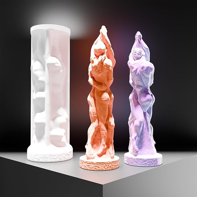 Couple Resin Mold Couple Portrait Silicone Wave Spiral Candle Mold - Silicone Resin Casting Molds for Candle & Resin & Soap Craft Supplies