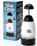 Slap Chop Original Japanese Stainless Steel Blades & Butterfly Opening Chopper - Manual Food Chopper for Salads & Vegetables - White