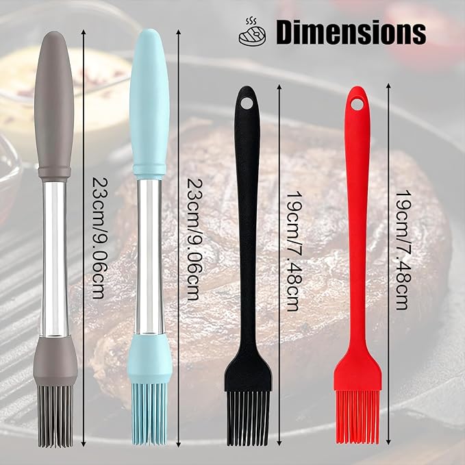 6 PCS Basting Brush for Cooking, Upgraded Pastry Brush, Heat-Resistant Silicone Brush for BBQ, Baking, Perfect Barbecue Tools and Kitchen Gadgets, Suitable for kitchen and Outdoor Use.