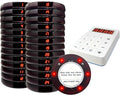 Pagers for Restaurants, 24 Coaster Beeper Restaurant Buzzer System with Beeps, Vibration, Flashing, Guest Customer Queue Pagers for Food Truck, Church Nursery
