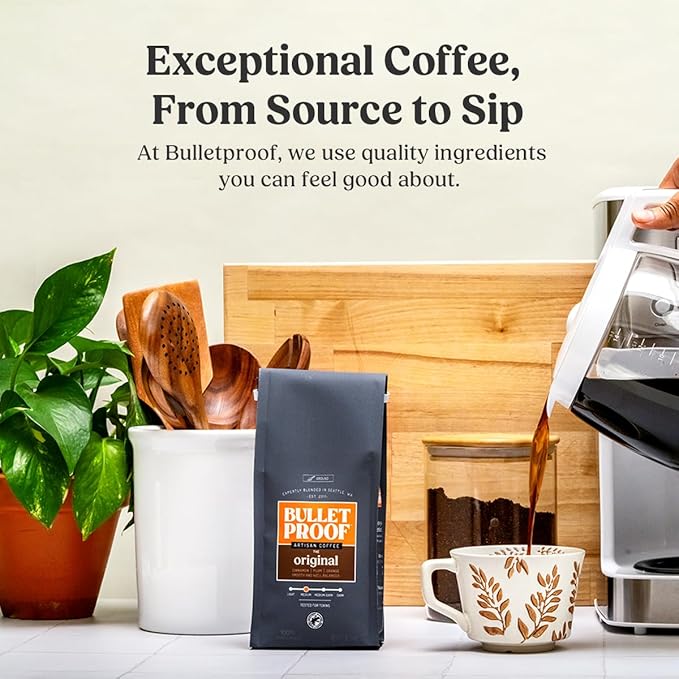Bulletproof Original Medium Roast Ground Coffee, 12 Ounces (Pack of 3), 100% Arabica Beans, Clean Coffee Tested for Toxins, Packaging May Vary