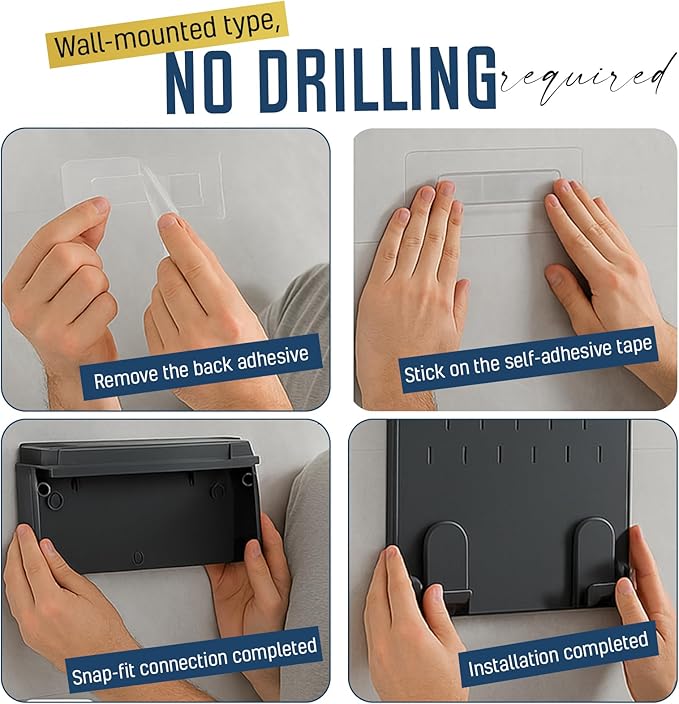 Wall Mounted Knife & Cutting Board Holder – Self-Adhesive Pot Lid and Utensil Organizer with 4 Slots for Knives, Scissors & Kitchen Tools | Space-Saving Under Cabinet Storage Rack