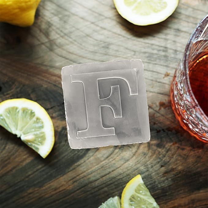 Letter F Monogram Ice Cube Mold Custom Ice Cube Mold 2 Inch Big Initials Silicone Ice Cube Tray Gifts for DAD Gifts for Him