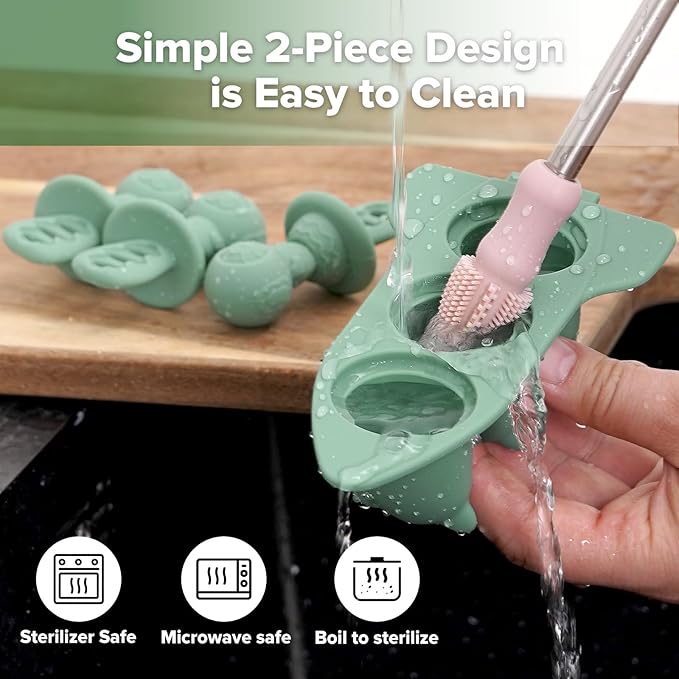 Haakaa Astronaut Ice Pop Mould Set – Mini Silicone Breastmilk Popsicle Molds with Sticks, Anti-Choking Design, Ideal for Baby Teething Relief, Frozen Breastmilk Treat Maker for Infant