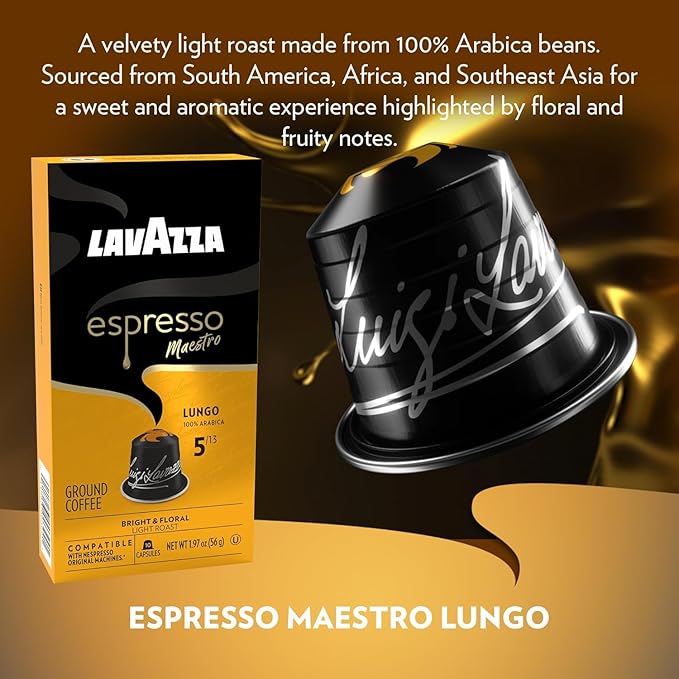 Lavazza Espresso Coffee Variety Pack Capsules Compatible with Nespresso Original Machines (Count of 120)
