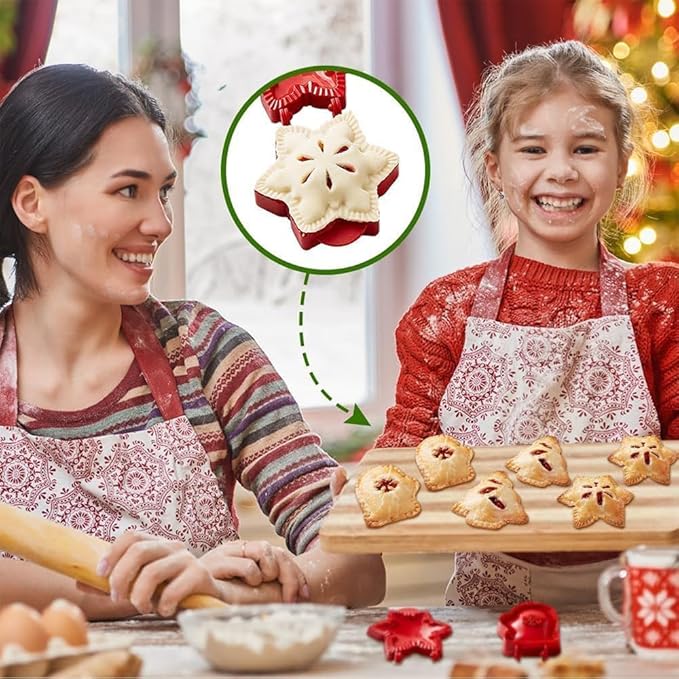Christmas 3Pcs Mini pie molds, Hand Pie Molds, Cute Baking Supplies, Festive Pie Press & Pastry Molds for Holiday Parties & Baking (3)