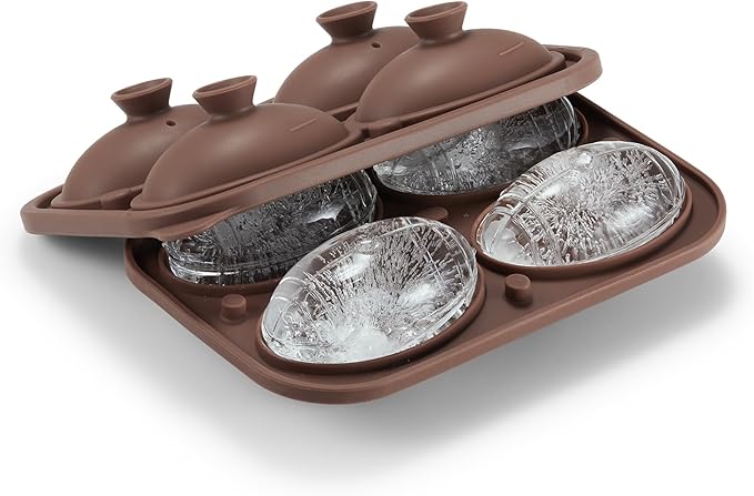 Novelty American Football Gifts Ball Ice Maker Mold, 2.2" Large Sphere Round Ice Cube Mold for Cocktails, Whiskey, Bourbon, Fun Shapes Big Whiskey Ice Cube Mold Gifts