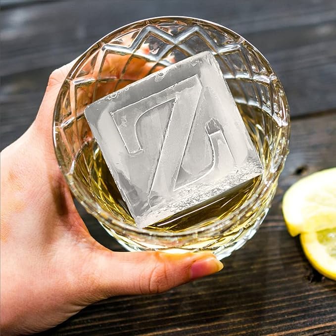 Letter Z Monogram Ice Cube Mold Custom Ice Cube Mold 2 Inch Big Initials Silicone Ice Cube Tray Gifts for DAD Gifts for Him