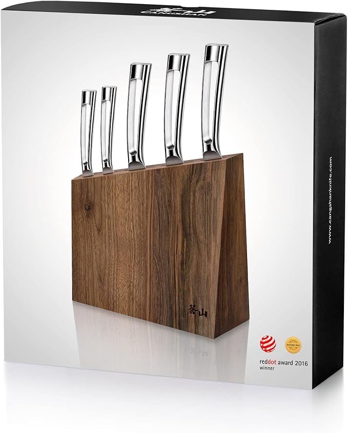 Cangshan N1 Series 6-Piece German Steel Forged Knife Block Set, Walnut Block