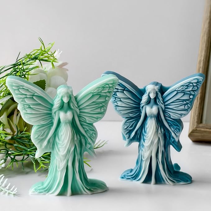 Butterfly Angel Candle Resin Mold - Resin Casting Silicone Molds for Home Decor & Candle Making Wave Spiral Mold