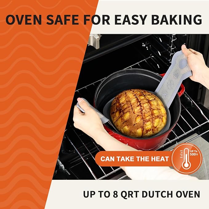 Cook's Aid 2 Pcs Silicone Bread Sling for Dutch Oven, Non-Stick Bread Baking Mat Set, Reusable Sourdough Bread Sling with Long Handles for Easier Transfer for Dough