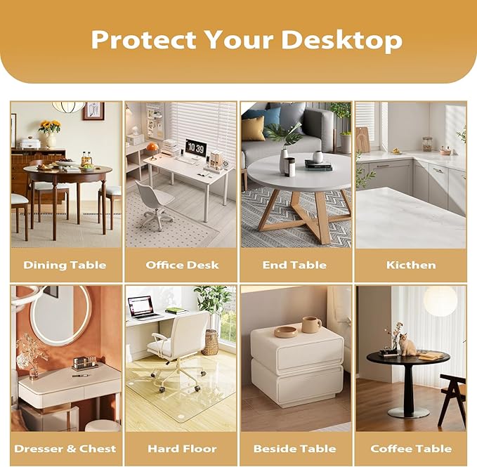 Round Clear Table Cover Protector 36 Inch - 2mm Thick Waterproof PVC Furniture Protective Pad for Dining Room Tabletop