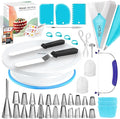 RFAQK 150 PCs Cake Decorating Kit for Beginners, Includes Video Course, Booklet, Cake Turntable, Leveler,100 Piping Bags,24 Numbered Piping Tips, Scraper set, Spatulas & Much more Baking Supplies Tool