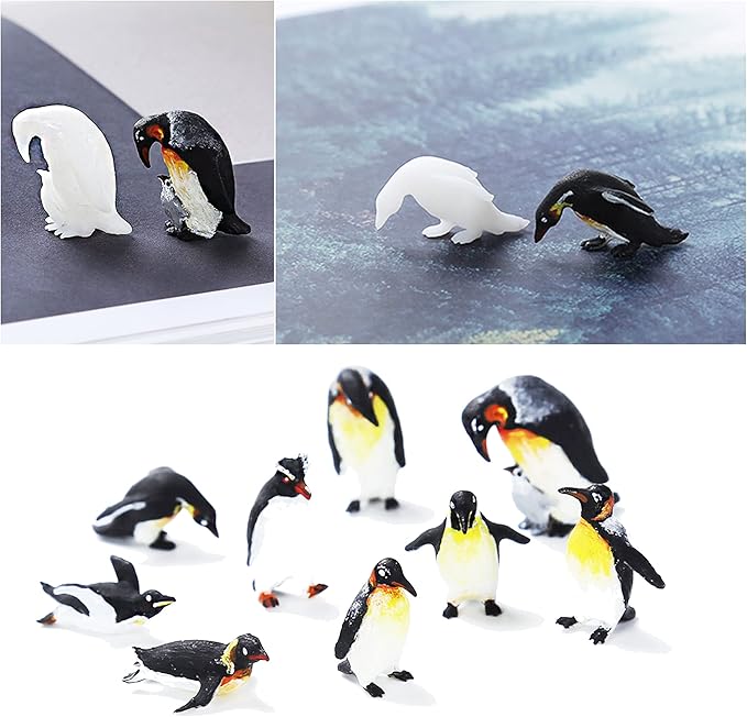 Woohome 3D Resin Moulds & Fillers - 20 Mini Penguin Casting Moulds for Art Resin Crafts & Jewelry Making
