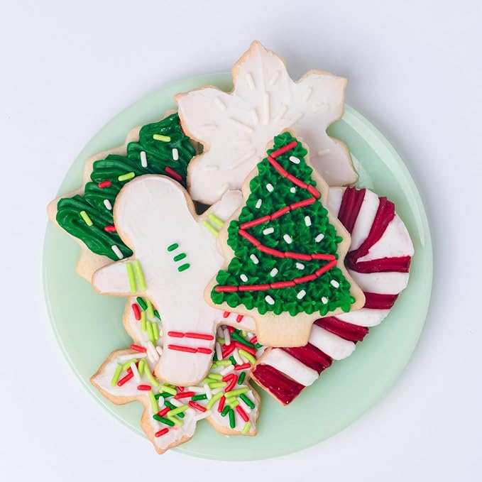 Sweets Indeed Holiday Cookie Cutter & Sprinkle Set – 4-Pack | Gingerbread, Snowflake, Candy Cane & Tree Cookie Cutters with 1.5 oz Christmas Sprinkle Mix | Holiday Baking Kit