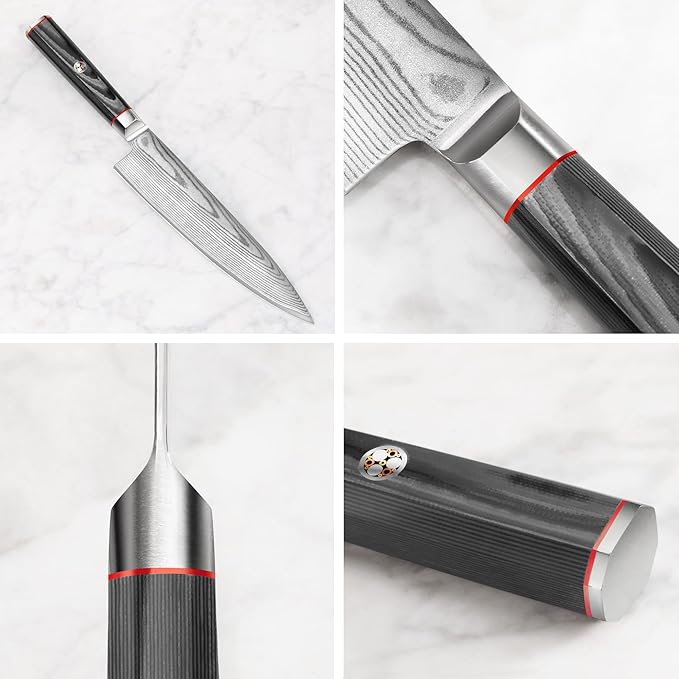 Cangshan YARI Series HUA Knife HUA Block Set, X-7 Damascus Steel, Ash Wood (12-Piece)