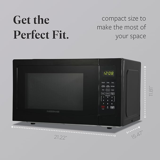 Farberware FMWEI11BKA Microwave, 1.1 Cu. Ft, Black