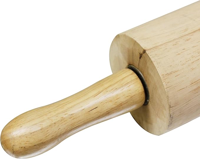 18" Wooden Rolling Pin 3-1/4" Diameter- WoodenRoll Pin for Fondant Pie Crust Cookie Pastry Dough Classic Pastry Rolling Pin