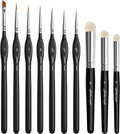 Golden Maple Miniature Paint Brushes Drybrush-10pcs Micro Detail Paint Brush Set, Small Fine Detail Brushes for Acrylic, Watercolors & Paint by Number, Figurine