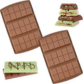 2 Pc Chocolate Bar Mold Set, 10 Snap 4/5 Inch Deep Large Chocolate Mould Silicone Break Apart Thick Silicone Molds for Candy, Dubai Pistachio, Snacks and Desserts