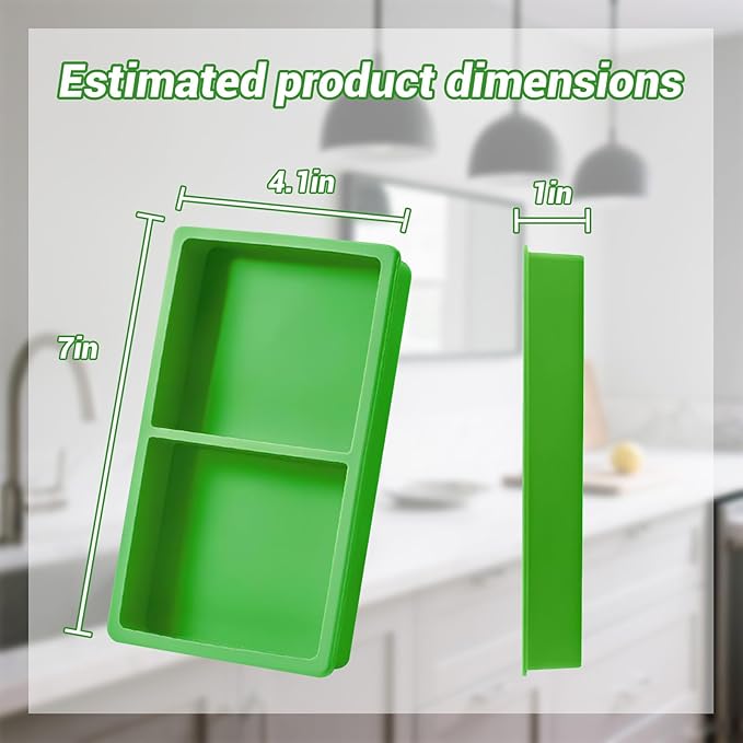 4-Piece Green Silicone Freezer Molds & Trays, Silicone Tray Dividers for Medium/Small Harvest Right Trays, Ideal for Freeze Drying Food Storage
