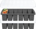 1/2 Cup Silicone Freezer Molds with Lid, 2-Pack Silicone Freezer Trays for Soup, Sauce & Broth – Meal Prep Containers, Large Ice Cube Tray, Oven & Dishwasher Safe