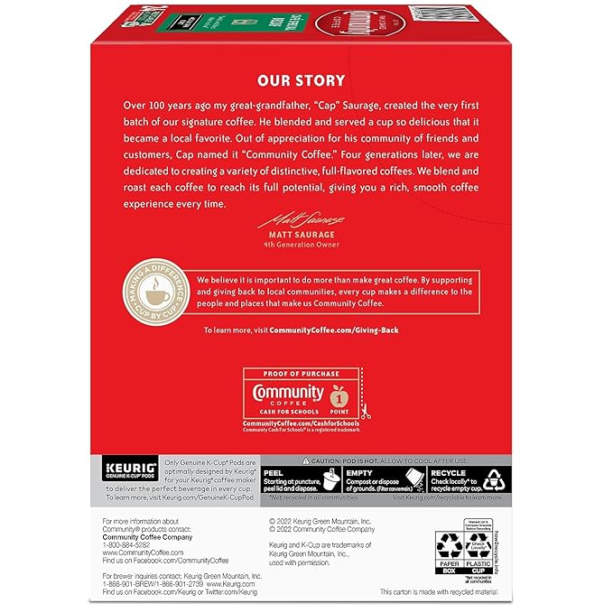 Community Coffee Cafe Special Decaf 24 Count Coffee Pods, Medium Dark Roast, Compatible with Keurig 2.0 K-Cup Brewers, 24 Count (Pack of 1)