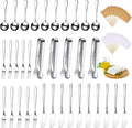 35 Pcs Cheese Butter Spreader Knives Set Charcuterie Accessories Stainless Steel Spreader Knives Charcuterie Boards Utensils Mini Serving Tongs Spoons and Forks for Pastry Making