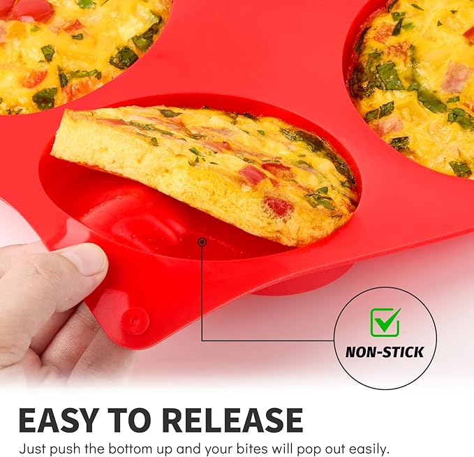 4 Inch Silicone Egg Molds for Breakfast Sandwiches, 2 Pack Jumbo Muffin Top Pans Non-Stick Round Silicone Molds for Baking Egg Bites, Hamburger Buns, Patties, English Muffins