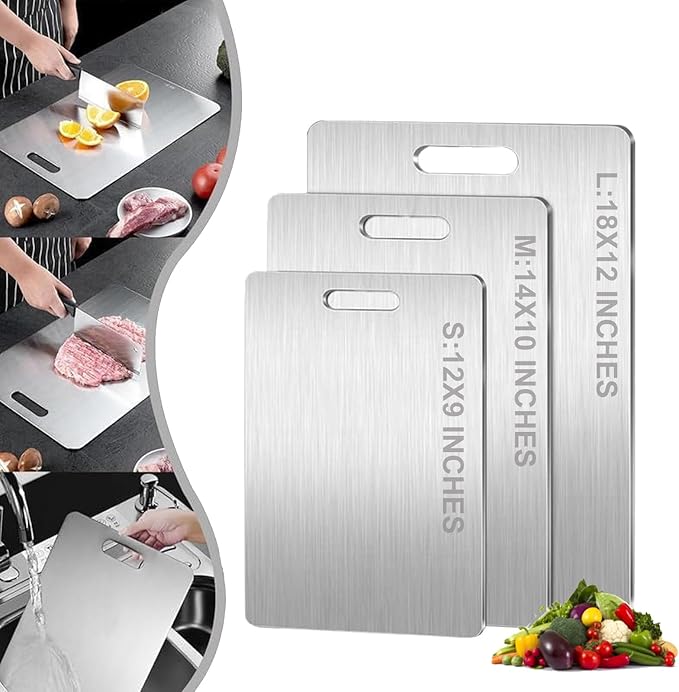 Titanium Cutting Board - 100% Pure for Kitchen - Cutting Edge Hygiene & Durability, Home Cooking