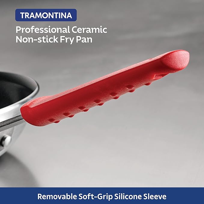 Tramontina Professional 12-Inch Ceramic Non Stick Large Frying Pan, Heavy-Gauge Aluminum Skillet with Nonstick Coating, Dishwasher and Oven Safe, Black