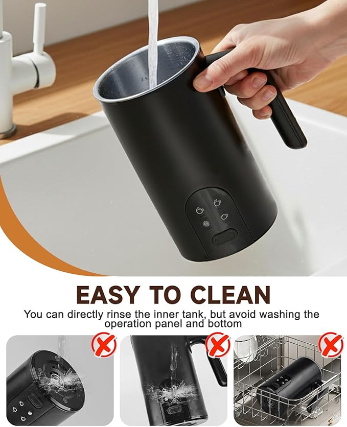 Electric Milk Frother, 4-in-1 Automatic Milk Steamer & Foamer 11.8oz/350ml, Automatic Hot and Cold Foam Maker and Milk Warmer for Latte, Cappuccino, Matcha, Hot Chocolate