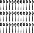 Pleafind 36 Pieces Black Teaspoons Set - 6.2 inch, Spoon Silverware, Stainless Steel Tea Spoons, Mirror Polished Small Teaspoon, Dessert Spoons for Home, Kitchen, Restaurant, Dishwasher Safe