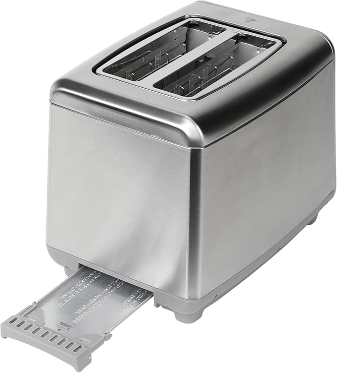 Kalorik Toaster VIVID TOUCH Series 2-Slice with Large High-Resolution Touchscreen and Customizable Cooking Presets by Bread Type, Features Wide Slots and High Lift Lever, 1000-Watts, Stainless Steel