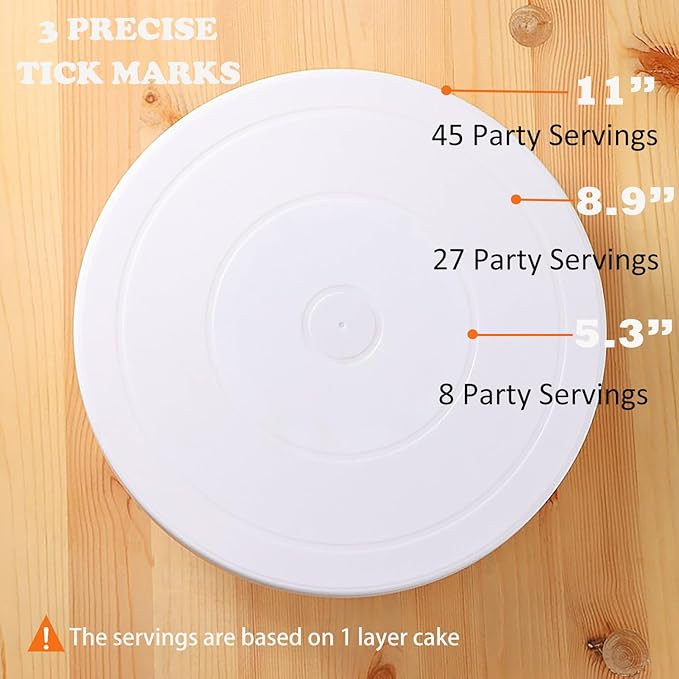 Cake Stand, 11 Inch Rotating Cake Turntable, Turns Smoothly Revolving Baking Supplies Cake Turntable for Baking Cupcake Cookie Muffin (White)