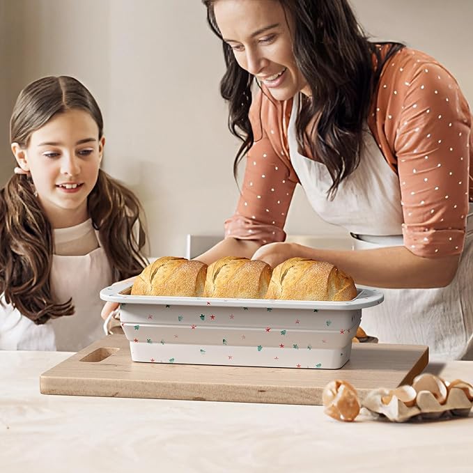 Collapsible Silicone Loaf Pan with Metal Reinforced Frame,Bread Pans for Homemade Bread, Non-Stick Baking Pans, Silicone Baking Mold,Loaf Pans for Baking Bread 9 x 5