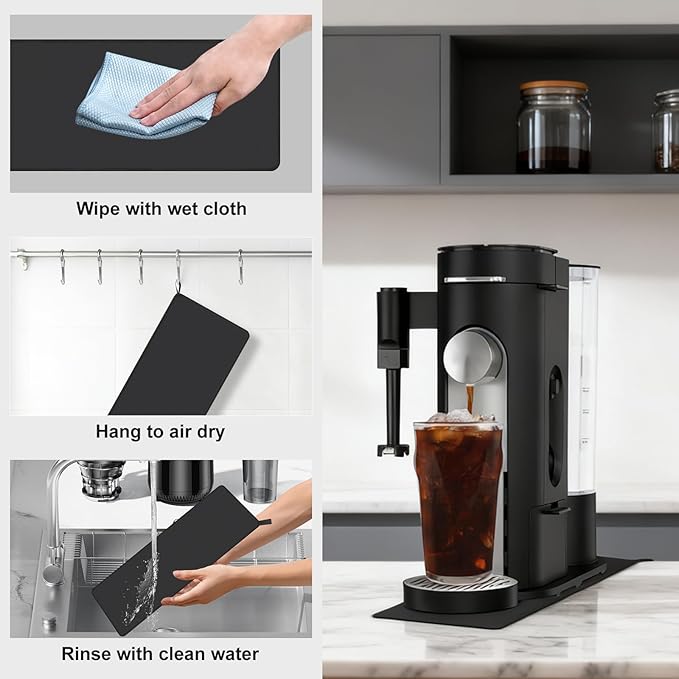 Sliding Pad for Ninja Single Serve Coffee Maker PB051 and PB041, Anti Slip Base Sliding Mat for Fast Moving, with Hanging Strap, Accessories Fit for Ninja Coffee Machine PB051/PB041, Black