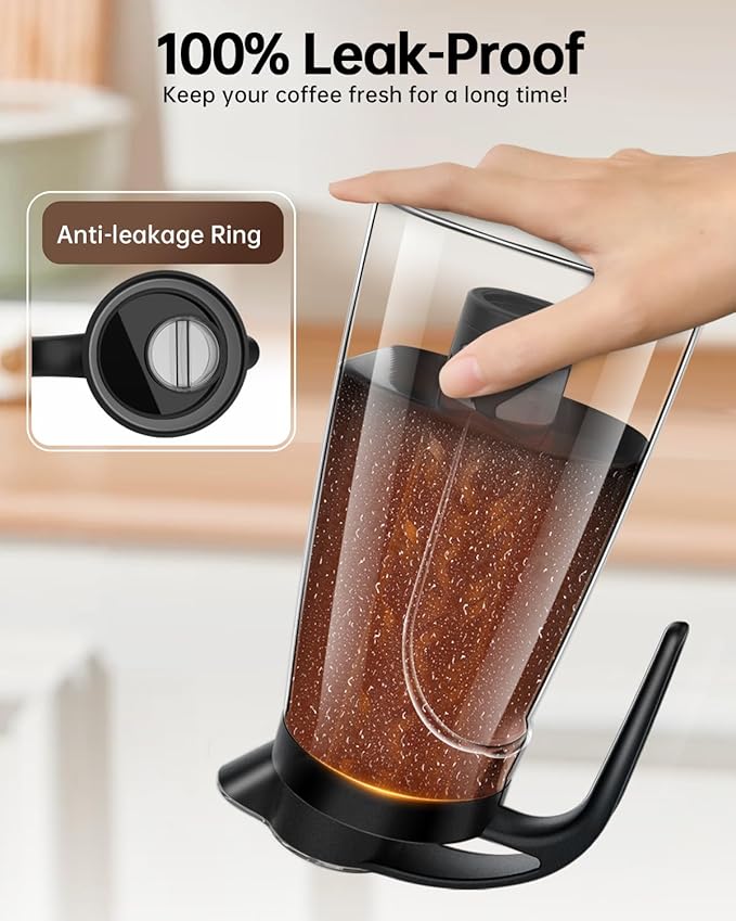 Cold Brew Coffee Maker, 70 oz (2100 ml) BPA Free Tritan Pitcher, Iced Coffee Maker and Tea Brewer, 100% Leak-Proof, Easy to Clean Reusable Mesh Filter, Black (2 Pack)