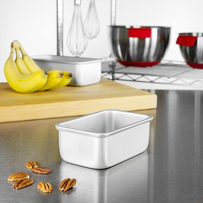 Fat Daddio's BP-5640 Anodized Aluminum Bread Loaf Pan, 5.5 x 3.125 x 2.375 Inch