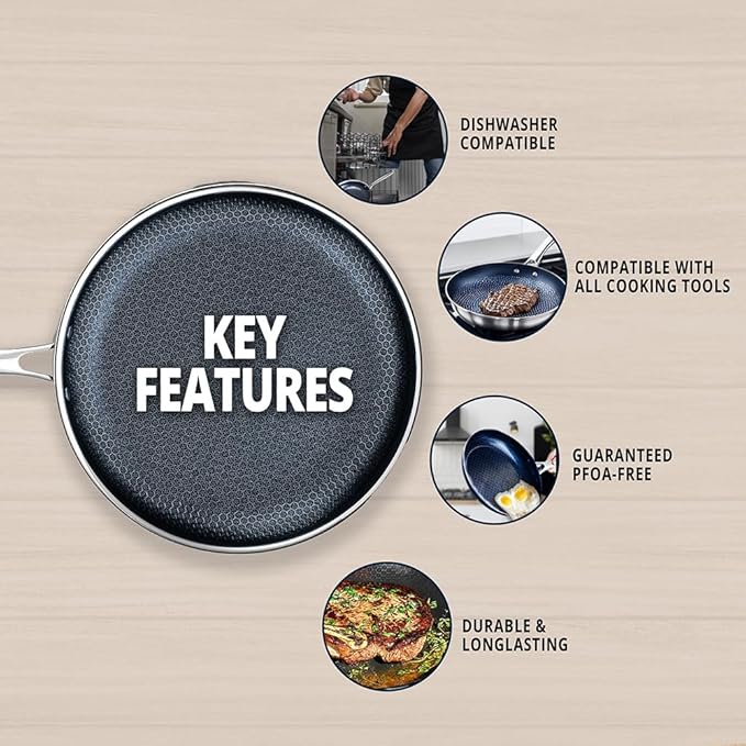 THE COOK'S COMPANY Non-Stick Frying Pan - Premium Skillet for Everyday Cooking, Nonstick Pan for Easy Cleanup, Durable Pan for Versatile Cooking Needs (Size: 11inch)