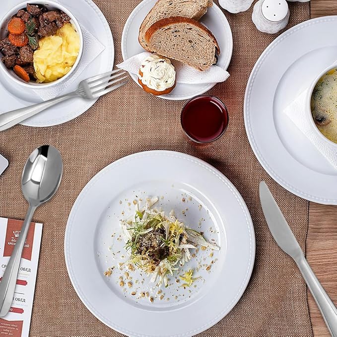 Stainless Steel 18PCS Dinner Set combo with 6 Dinner Knives, 6 Dinner Forks, 6 Dinner Spoons，Silverware Set for Home, Kitchen and Restaurant, Mirror Polished& Dishwasher Safe