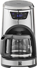 Kenmore Elite Drip Coffee Maker - 12-Cup Programmable Coffee Machine With Glass Pot, Pause and Pour, Auto Shut-Off, Large Water Reservoir, Reusable Filter, Dishwasher Safe Carafe, Percoladora de Café