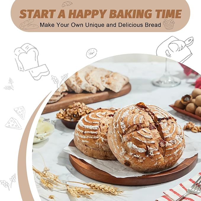 Sourdough Proofing Basket Gift Set of 2 Round Dough Proofing Bowls for Sour Dough Bread Baking Supplies, Proofing Basket or Home Sourdough Bakers Baking, 8.5 inch