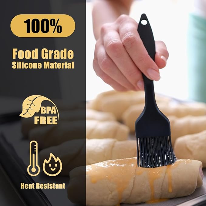 6 PCS Basting Brush for Cooking, Upgraded Pastry Brush, Heat-Resistant Silicone Brush for BBQ, Baking, Perfect Barbecue Tools and Kitchen Gadgets, Suitable for kitchen and Outdoor Use.