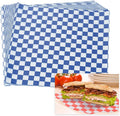 PATIKIL 8.7" x 8.7" Waxed Paper Sheets, 100Pcs Square Pattern Oil-absorbing Dry Food Wrapping Paper for Bakery Coffee Shop Home Baking Kitchen DIY, Blue