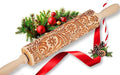 Christmas Gifts Wooden Embossed Rolling Pin for Baking, Stocking Stuffers Gifts for Women, Deep Engraved Embossing Rolling Pins with Snow Pattern Designs for Baking Cookies Stamps Roller DIY Tools