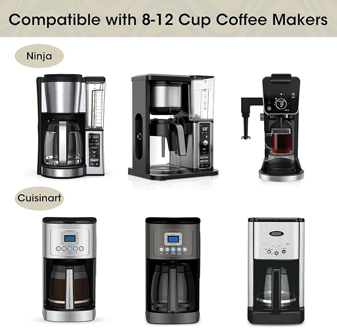 200 Count Coffee Filters #4, ONIOU Number 4 Cone Coffee Paper Filters 8-12 Cup Unbleached, Natural Coffee Filters 4 Cone Paper for Ninja Cuisinart Coffee Makers